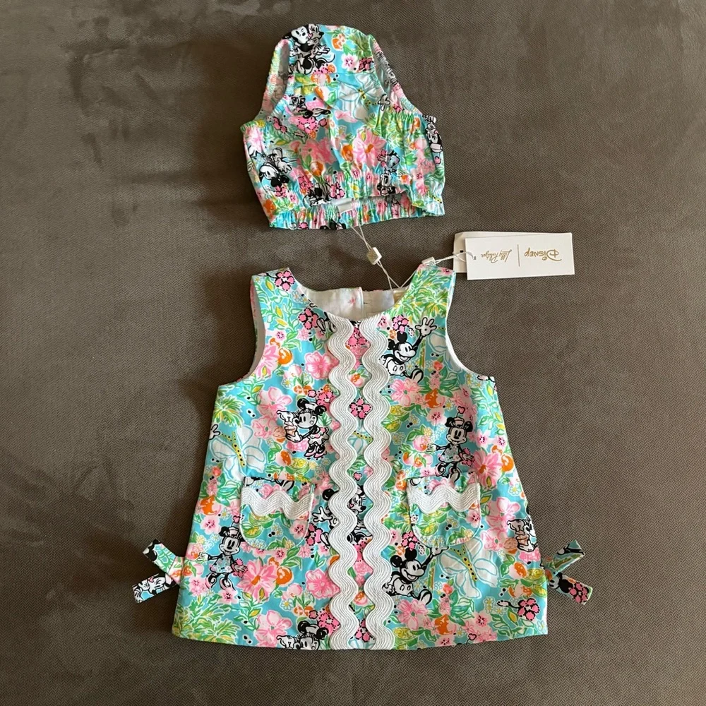 NWT Lilly Pulitzer Lilly Hearts Disney Baby Lilly Shift Dress size 3-6 months - Picture 2 of 2